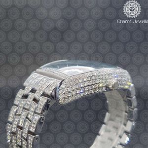 Reloj Rectangular de Lujo Charm_Jewells en Oro, Esfera Azul, Bisel con Diamantes, Brújula, Cuarzo Analógico, Unisex, Cierre Plegable - Product Image 3