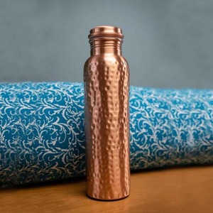 Copper <b>Water</b> <b>Bottle</b> Handmade with Traditional Hammered Finish Pure Copper Drinking <b>Bottle</b> with Durable <b>Metal</b> Design - Product Image 5