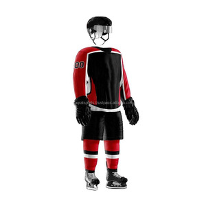 Factory High Quality Breathable <b>Waterproof</b> 100% Polyester Lightweight Fabric Custom Double Sided <b>Dressing</b> Ice Hockey Jersey Set - Product Image 6