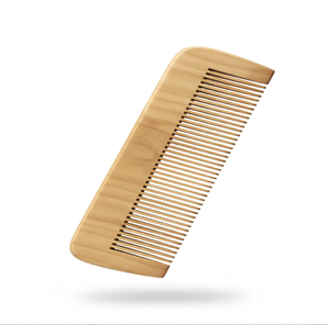 Peigne en bois naturel élégant à dents fines, conçu pour un toilettage quotidien fluide, disponible à prix de gros. - Product Image 1