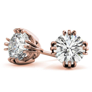 ต่างหูทองคำแท้ 18k รับรองคุณภาพ ประดับเพชรทรงกลมเจียระไนแบบ Perfect Round Cut เพชรเพาะเลี้ยงคุณภาพพรีเมียม เครื่องประดับเพชรสำหรับผู้หญิงและเด็กผู้หญิง สวมใส่ในงานปาร์ตี้ - Product Image 1