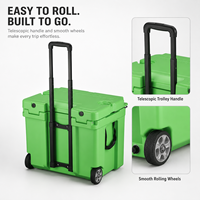 Glacière à roulettes rotomoulée 40L, robuste, isolée, portable, pour camping, pêche, extérieur, avec roues