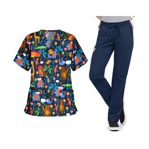 New Fashion Women Nurse Hospital <b>Scrubs</b> Jogger <b>Scrubs</b> Stretchy Spandex Medical Uniforms OEM Medical <b>Scrubs</b> <b>Sets</b> - Product Image 3