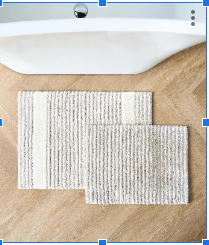Tapis de bain rectangulaire bleu en microfibre avec dos en caoutchouc antidérapant, couleur unie pour sol de salle de bain, design minimaliste - Product Image 4