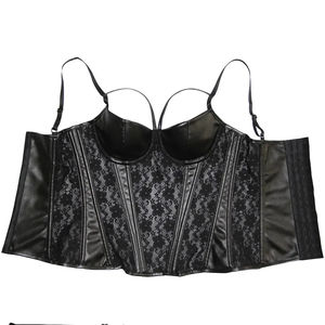 Corset Bustier Sculptant en Cuir Respirant Couleur Unie pour Femme, avec Armatures, Effet Amincissant et de Beauté Corporelle, Style Tube Top, Vêtement d'Extérieur - Product Image 4