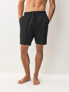 Shorts Bermuda décontractés pour hommes en nylon/coton, couleur unie, taille élastique, logo avant, écologiques, respirants, taille mi-haute, tricotés - Product Image 2