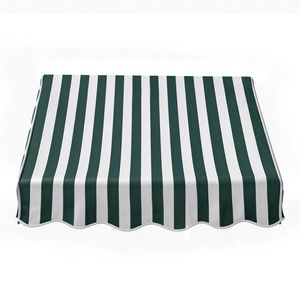 Green and White Stripes 4-<b>Window</b> Door Awning Sun Shade Canopy Outdoor Patio <b>Cover</b> with Stylish Pattern - Product Image 2