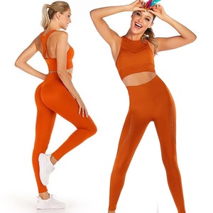 Private Label Women Yoga Set High Waist Skinny Fit Leggings and Sports Bra Spring Season Breathable - Product Image 1