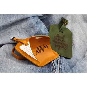 Custom Genuine Leather Luggage <b>Tags</b> Luxury Travel Accessories Privacy Flap <b>Suitcase</b> Labels Wholesale Gift LMP-0170 - Product Image 4