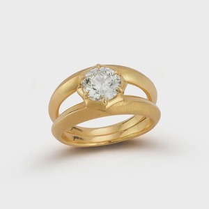 Bague de fiançailles solitaire 1,31 carats de diamant rond de laboratoire à double bordure, or 14K et 18K, certifiée IGI, tendance pour femme - Product Image 4