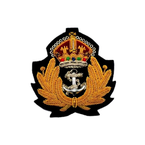 Badge de blazer brodé sur mesure fait main en fil de bullion, motif Couronne royale, broderie or et argent, pour uniformes - Product Image 5