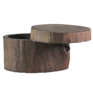 Wholesale Eco Natural Wooden Storage Box Rustic Tree <b>Log</b> Jewelry Organizer <b>Decorative</b> Round Wood Bark Craft Box Case with Lid - Product Image 1