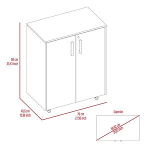 Armadio Nero con Ruote, Doppia Porta e Due Ripiani Interni per Organizzazione del Garage - Product Image 6