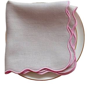 Serviettes de table carrées en coton et lin de couleur unie, jetables, pour les mariages et les décorations de mariage - Product Image 2