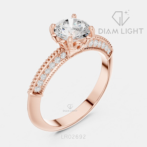 Bague de fiançailles en or blanc 14 carats avec diamant de laboratoire de 1,009 carats, coupe ronde, bague de mariée, certifiée IGI, bijoux fins, cadeau pour femme - Product Image 4