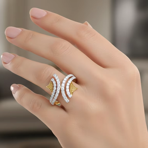 Trendy Geometric Swirl Design Gold <b>Ring</b> Elegant S-Shape Bypass <b>Finger</b> Fine Jewelry - Product Image 2