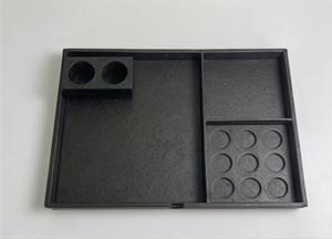 Bandeja de Almacenamiento Multifuncional de Cuero, Organizador con Compartimentos para Café, Plato para Sala de Estar, Bebidas, 2 Niveles, Alto Estándar - Product Image 4