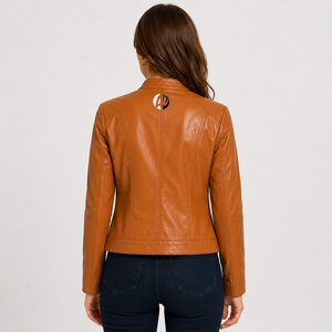 stylish <b>woman</b> leather <b>jacket</b> with premium stitching soft inner lining timeless appearance perfect for everyday wear and <b>smart</b> - Product Image 3