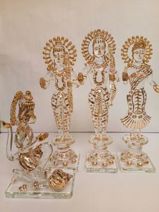Idole artisanale en verre du Dieu Ganesha avec finition dorée, design cloche suspendue décorative, statue religieuse hindoue pour la décoration intérieure - Product Image 4