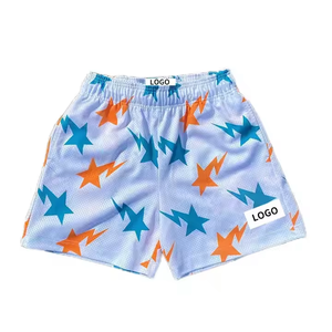 <b>Men</b> Purple Geometric Star Print Quick Dry Swim <b>Trunks</b> Regular Fit Woven Polyester Shorts With Logo - Product Image 5