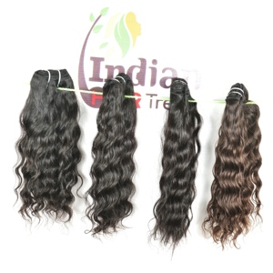 Paquetes de Cabello Humano Indio Natural 100% Genuino Temple Machine, Doble Trama, Cutícula Alineada, 28 Pulgadas, Ondulado, Suelto, Negro - Product Image 2