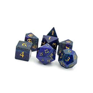 Dés en pierre de haute qualité, lapis-lazuli, cristal naturel, pierres de guérison Reiki, pierres gravées, ensemble de dés personnalisés, cristal viking. - Product Image 5