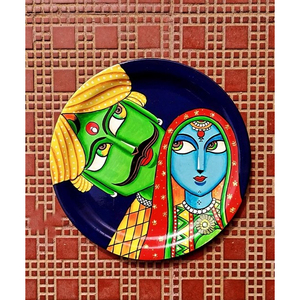 Hand-Painted Eco-Friendly Traditional Indian Folk <b>Wall</b> <b>Plate</b> / Art for Diwali & Retirement Gifts Home & Meditation Spaces - Product Image 1