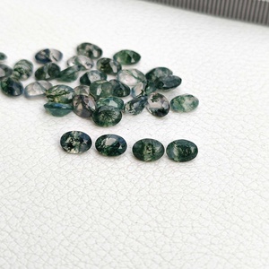 Ágata Musgo Verde Natural de 9mm y 11mm, Corte Ovalado Facetado, Gema Suelta Transparente para Joyería, Proveedor Verificado - Product Image 3