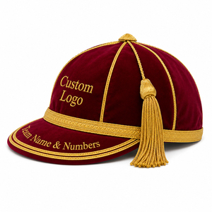 Gorras Deportivas de Rugby Ajustables de Terciopelo con Serigrafía Personalizada de Primera Calidad, Borla Dorada con Logotipo, Unisex, Formales, para Adultos - Product Image 3
