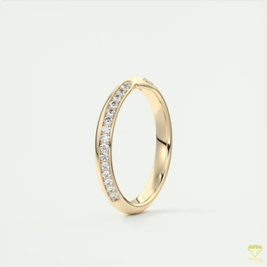Bague de mariage empilable Trisha Jewels Curve en argent sterling 925, sertie de pierres cultivées en laboratoire, certifiée IGI, style vintage - Product Image 5