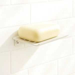 Wall Mounted Stainless Steel Soap Dish Slotted <b>Brushed</b> Metal Bar Soap Holder Modern Draining Shower Bathroom Storage Shelf - Product Image 5