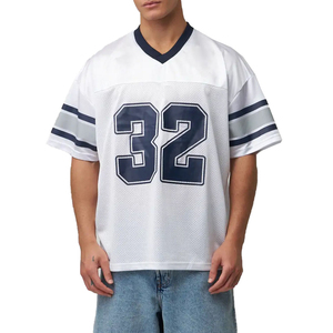 Camiseta Deportiva Ligera de Malla, Personalizable con Nombre y Número, Estilo Retro, Corte Cuadrado, para Fanáticos del Fútbol Americano - Product Image 1