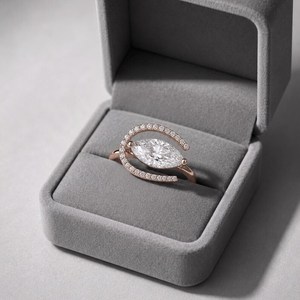3.01CT Marquise Cut <b>Diamond</b> Unique Shapes <b>Ring</b> Lab Grown 14k Rose Gold Fine Anniversary Engagement Party Occasion Charms - Product Image 4