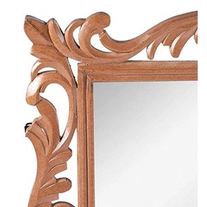 Walnut Wood Carved Statement Mirror | Handcrafted Transitional Design | Wholesale - Product Image 6