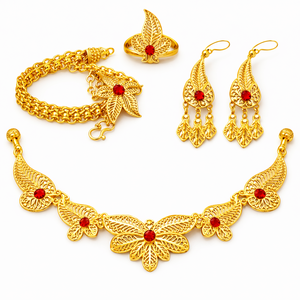 Collier de mariage indien multicolore en laiton plaqué or et argent, avec breloque, bijoux de mode pour femme, Quartz Ready, Royaume-Uni, États-Unis - Product Image 1