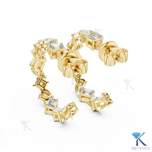 Pendientes de Oro Sólido de 14K con Doble Halo y Diamantes Cultivados en Laboratorio, Corte Brillante, para Mujer, con Cierres de Rosca Seguros, Diseño de Lujo - Product Image 5