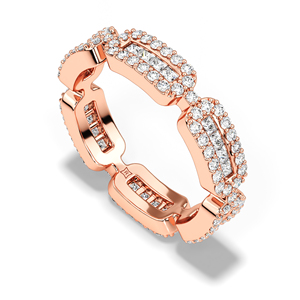 Bague large en or 14 carats avec diamants de laboratoire, design multi-pierres, bijoux pour femmes, disponible en or 10 carats, 14 carats, 18 carats et platine - Product Image 5