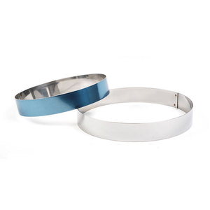Aro Redondo Bajo para Tartas de Acero Inoxidable, 2cm de Altura, de 12cm a 24cm, Base para Repostería, Molde para Quiche y Flan, Apto para Horno - Product Image 1