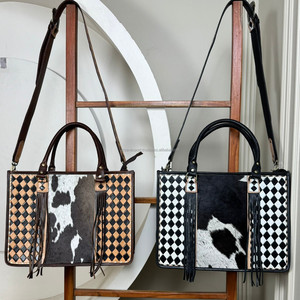 2025 Newest Good Quality Designer Fashion Handbags Trendy Shoulder <b>Bags</b> Luxury Hand <b>Tooled</b> Checkered Leather Women's <b>Tote</b> <b>Bags</b> - Product Image 5