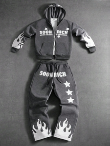 ชุดเสื้อฮู้ดซิปแฟชั่นสตรีทแวร์สำหรับผู้ชาย ฤดูใบไม้ร่วง/ฤดูหนาว - Product Image 1