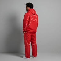 TAKUMI ATTIRE Survêtement d'hiver coupe-vent 100 % coton pour homme, logo imprimé DTF personnalisé, passepoil léger, streetwear, ensemble 2 pièces