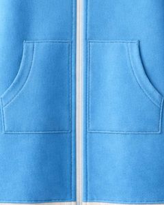 Sudadera con capucha larga con cremallera, color azul cielo, abrigo de invierno de forro polar para mujer, ropa exterior informal de gran tamaño con bolsillos, OEM, fábrica personalizada - Product Image 6