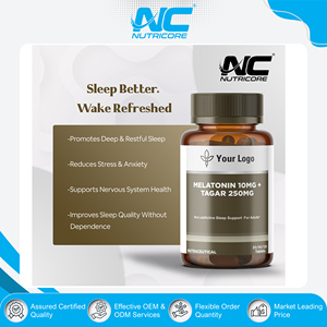 Suplementos Herbales de Marca Privada para el Cuidado de la Salud, Melatonina 10mg + Tagar 250mg en Tabletas, Origen India, Fabricante y Exportador - Product Image 3