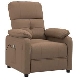 Grand fauteuil de massage en tissu marron, bois et métal - Product Image 2