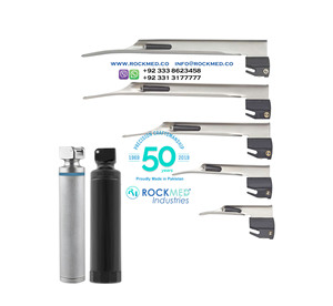 ROCKMED Standard Light LED Single Use Stainless Steel Laryngoscope Europa Miller Blades Systems ENT <b>Instruments</b> <b>Electric</b> - Product Image 1