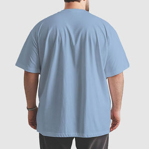 เสื้อยืดโอเวอร์ไซส์ผู้ชาย น้ำหนักเบา ผ้าฝ้าย 100% ระบายอากาศ แห้งเร็ว สไตล์ไฮสตรีท โลโก้ด้านหน้า ทรงยาว ไซส์สั่งทำได้ - Product Image 2