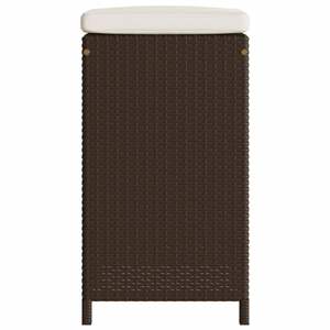 Ensemble de 6 tabourets de bar de jardin en rotin PE marron, mobilier de patio standard - Product Image 5