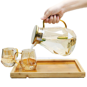 Durable Glass Water Jug Lid Handle BPA Free Eco-Friendly 1.8L Capacity Home Office School Gym Picnic <b>Camping</b> Travel Everyday - Product Image 1