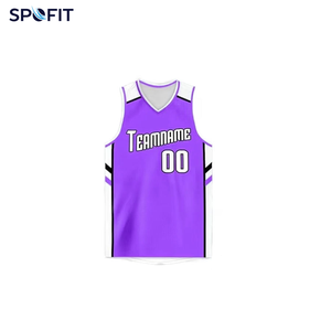 Camiseta de Baloncesto Sublimada Personalizada SPOFIT, Cuello en V, Sin Mangas, Malla 100% Poliéster, Nombre del Equipo y Número Impresos, Unisex para Adultos - Product Image 5