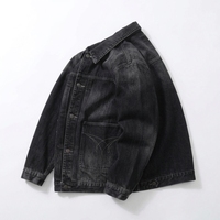 Vente en gros Nouvelle mode 2026 Veste en jean décontractée noire unie en coton délavé pour hommes Vestes en jean personnalisées pour hommes